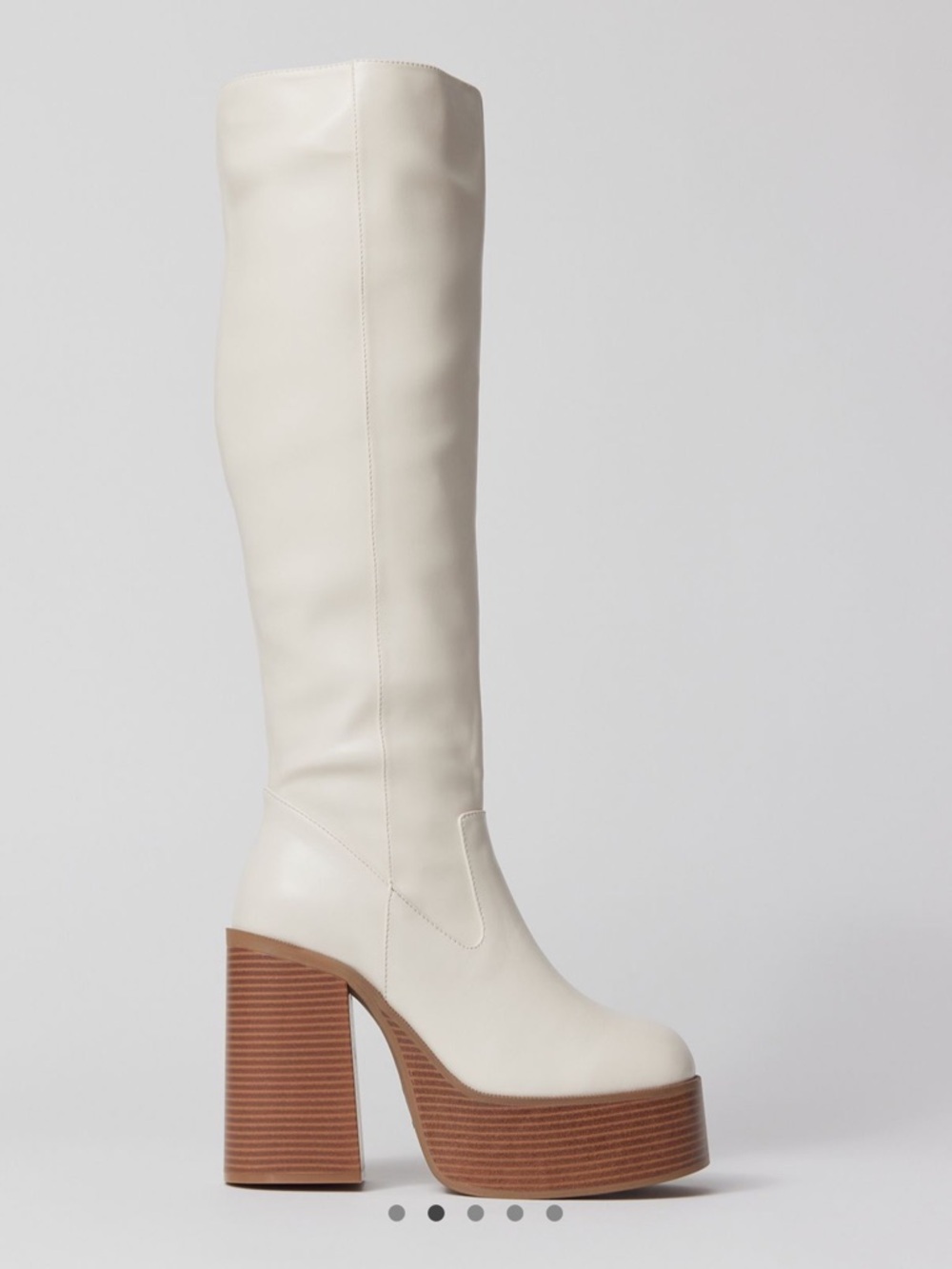 Urban Outfitters Cream Platform Over-the-Knee Boots - Picture 2 of 14
